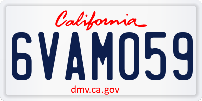 CA license plate 6VAM059