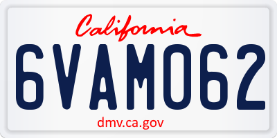 CA license plate 6VAM062