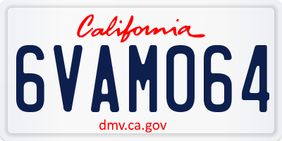 CA license plate 6VAM064