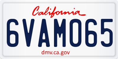 CA license plate 6VAM065