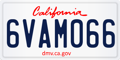 CA license plate 6VAM066