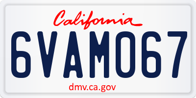 CA license plate 6VAM067