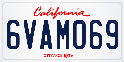 CA license plate 6VAM069