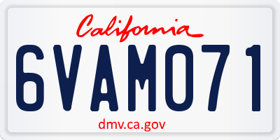 CA license plate 6VAM071