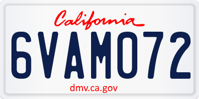 CA license plate 6VAM072