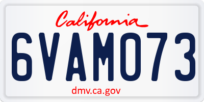 CA license plate 6VAM073