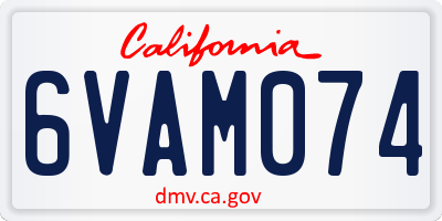 CA license plate 6VAM074