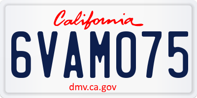 CA license plate 6VAM075