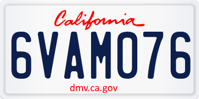 CA license plate 6VAM076