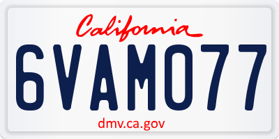 CA license plate 6VAM077