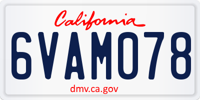 CA license plate 6VAM078