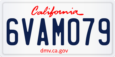 CA license plate 6VAM079
