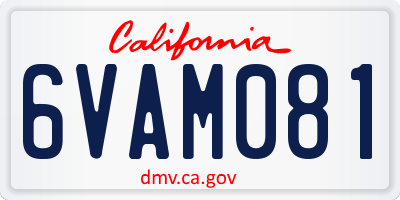 CA license plate 6VAM081