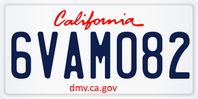 CA license plate 6VAM082
