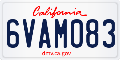 CA license plate 6VAM083