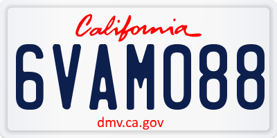 CA license plate 6VAM088
