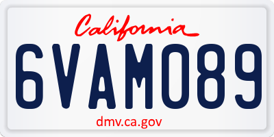 CA license plate 6VAM089