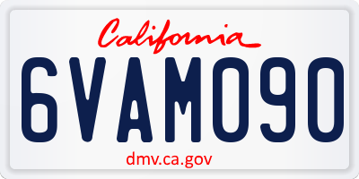 CA license plate 6VAM090