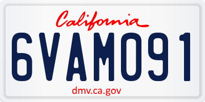 CA license plate 6VAM091