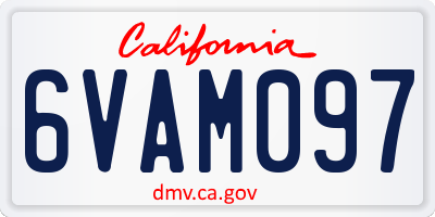 CA license plate 6VAM097