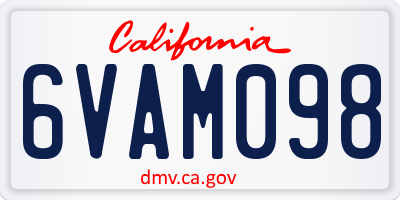 CA license plate 6VAM098