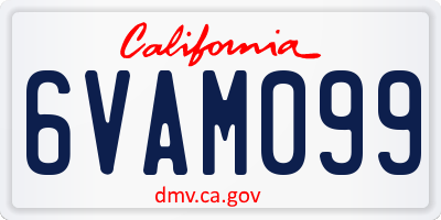 CA license plate 6VAM099