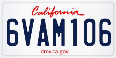 CA license plate 6VAM106