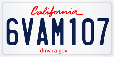 CA license plate 6VAM107