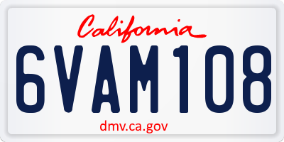 CA license plate 6VAM108
