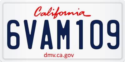 CA license plate 6VAM109