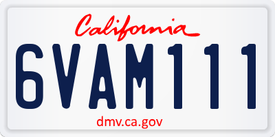 CA license plate 6VAM111