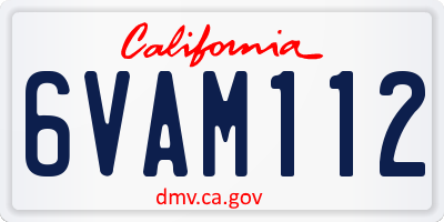 CA license plate 6VAM112
