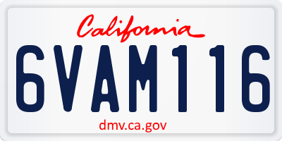 CA license plate 6VAM116