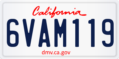 CA license plate 6VAM119
