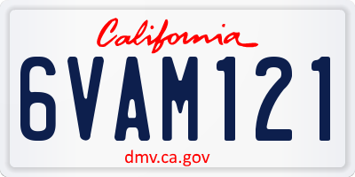 CA license plate 6VAM121