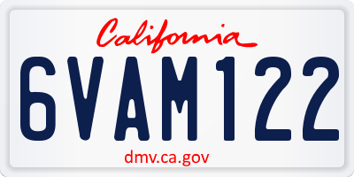 CA license plate 6VAM122