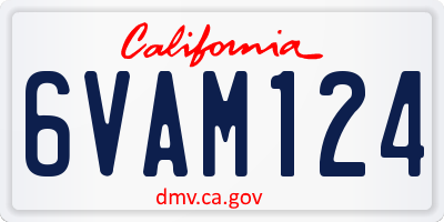 CA license plate 6VAM124