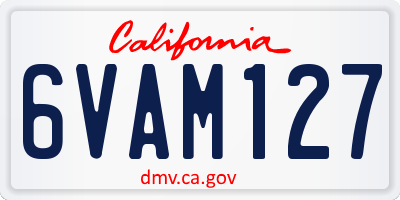 CA license plate 6VAM127
