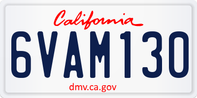 CA license plate 6VAM130