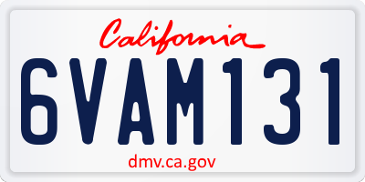 CA license plate 6VAM131