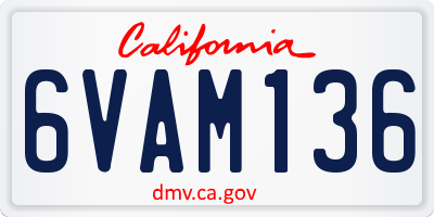 CA license plate 6VAM136