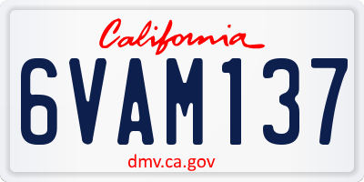 CA license plate 6VAM137