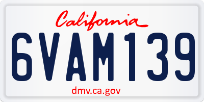 CA license plate 6VAM139
