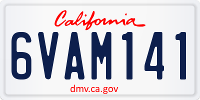 CA license plate 6VAM141