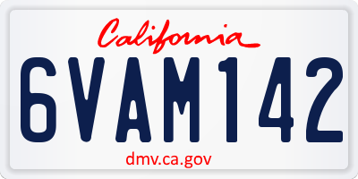 CA license plate 6VAM142