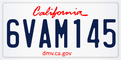 CA license plate 6VAM145