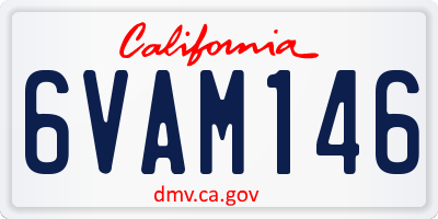 CA license plate 6VAM146