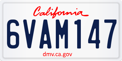 CA license plate 6VAM147