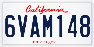 CA license plate 6VAM148