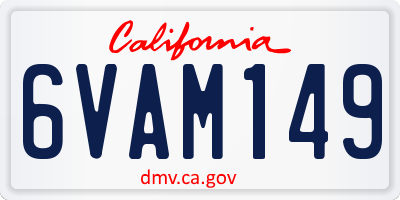 CA license plate 6VAM149